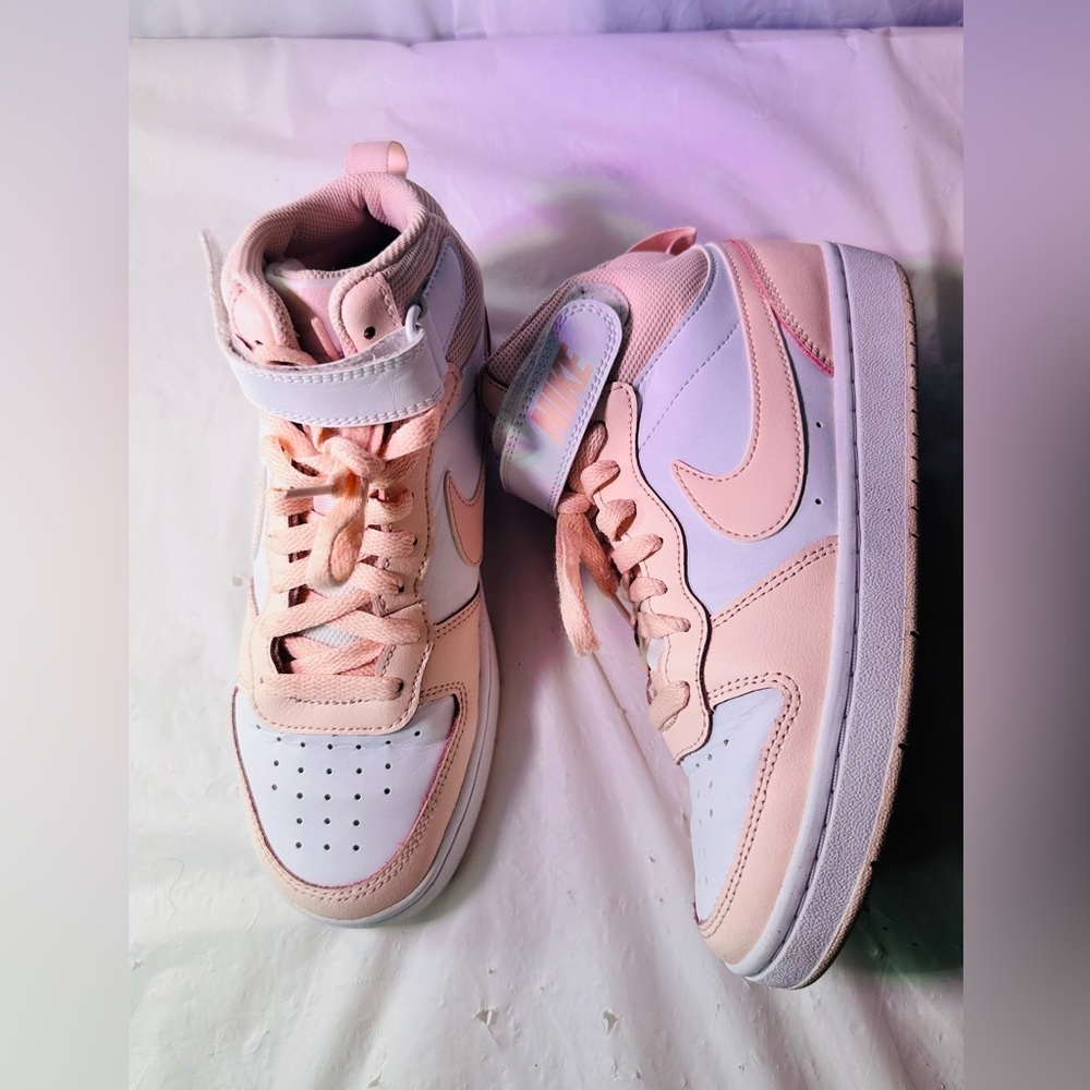Nike Women’s Mid-Top Sneakers in Pink and White - Picture 6 of 10